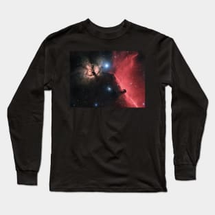 Flame Nebula and Horsehead Nebula in constellation of Orion Long Sleeve T-Shirt